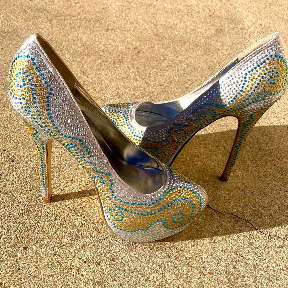Styluxe Sparkly Stiletto Heels - Sz 8